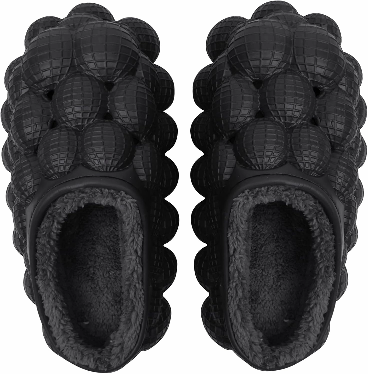 Man Women Bubble Slides with Fur Lined Bubble Slippers Comfortable Warm Fun Slippers Shoes for Indoor Outdoor