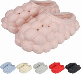 Man Women Bubble Slides with Fur Lined Bubble Slippers Comfortable Warm Fun Slippers Shoes for Indoor Outdoor