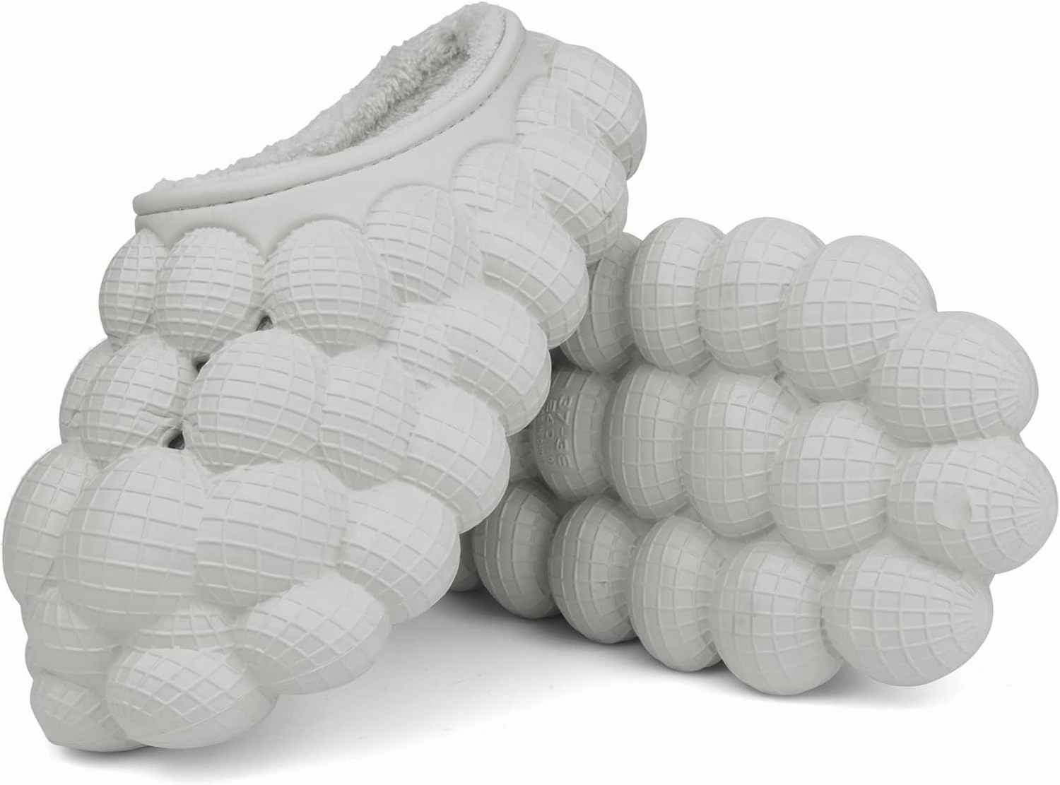 Man Women Bubble Slides with Fur Lined Bubble Slippers Comfortable Warm Fun Slippers Shoes for Indoor Outdoor