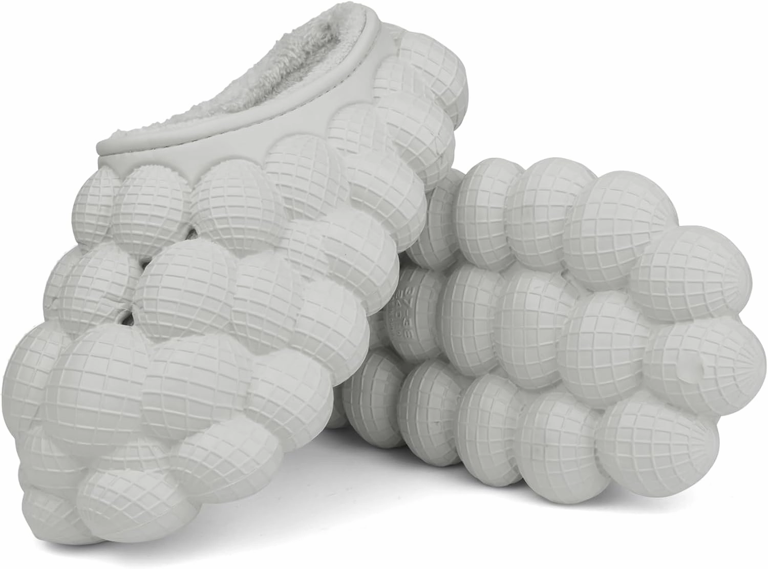 Man Women Bubble Slides with Fur Lined Bubble Slippers Comfortable Warm Fun Slippers Shoes for Indoor Outdoor