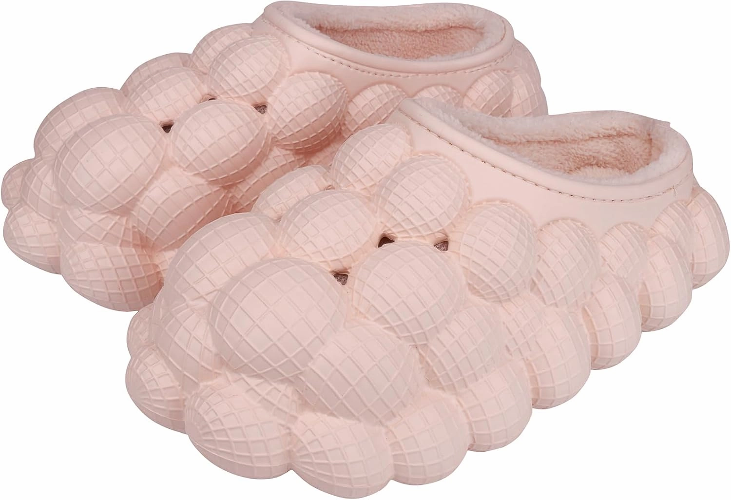 Man Women Bubble Slides with Fur Lined Bubble Slippers Comfortable Warm Fun Slippers Shoes for Indoor Outdoor