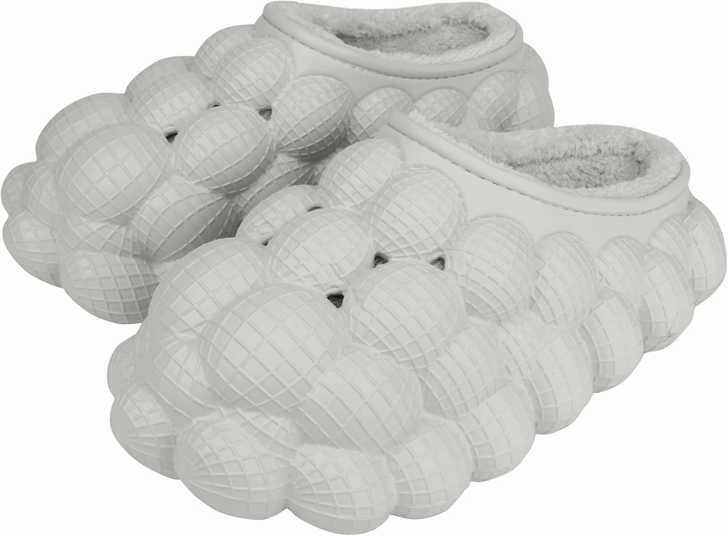 Man Women Bubble Slides with Fur Lined Bubble Slippers Comfortable Warm Fun Slippers Shoes for Indoor Outdoor