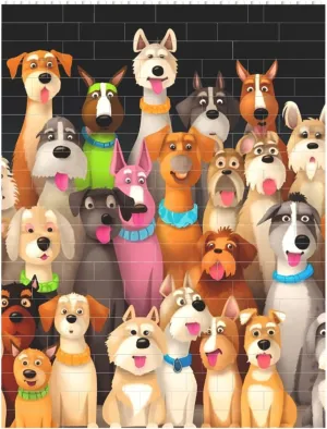 Many Cute Dogs Building Block Puzzle Personalized Building Bricks for Adults Square Shaped DIY Brick Block Puzzles Valentine's Day Gifts for Home Decor Brick Puzzle