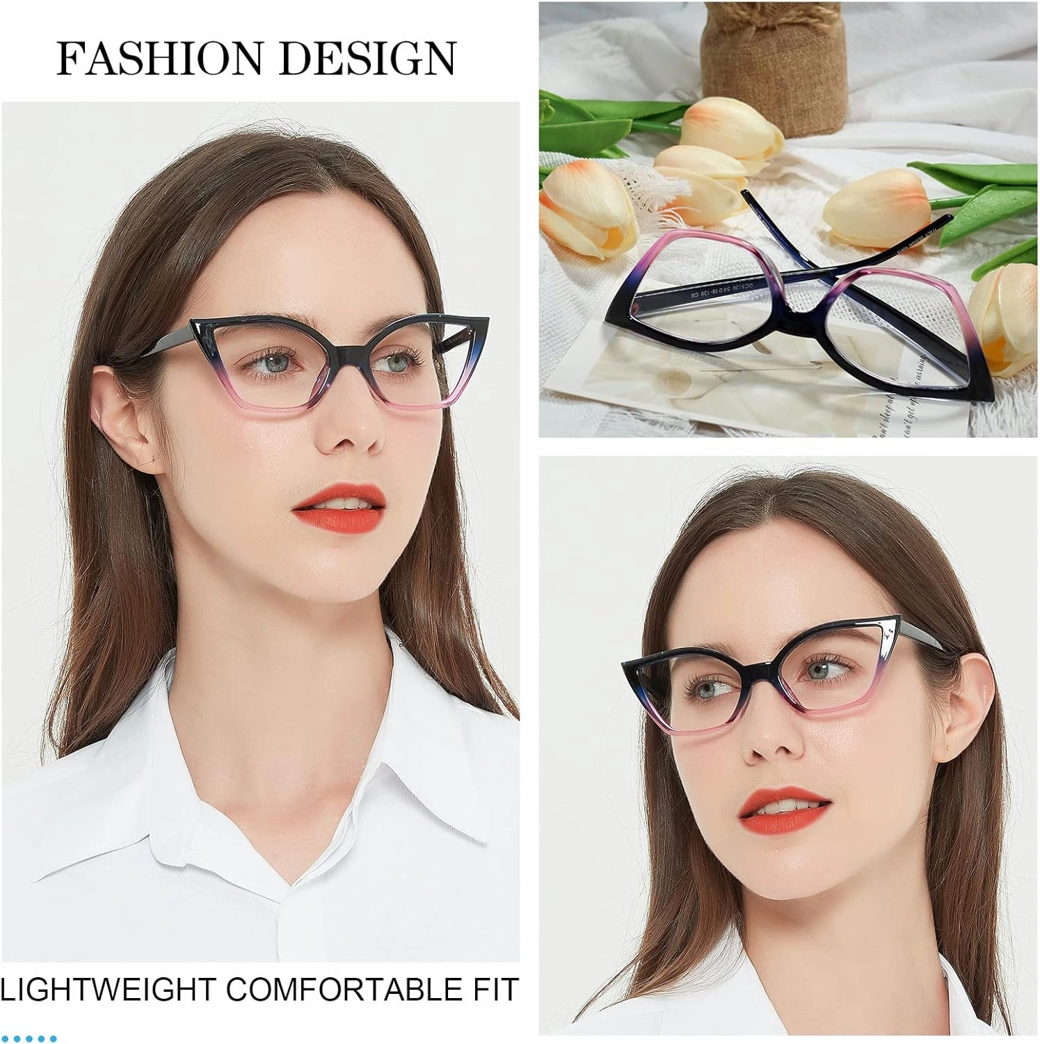 MARE AZZURO Cat Eye Reading Glasses Women Retro Cute Readers 1.0 1.25 1.5 1.75 2.0 2.25 2.5 2.75 3.0 3.5 4.0 5.0 6.0 (Purple, 1.00)
