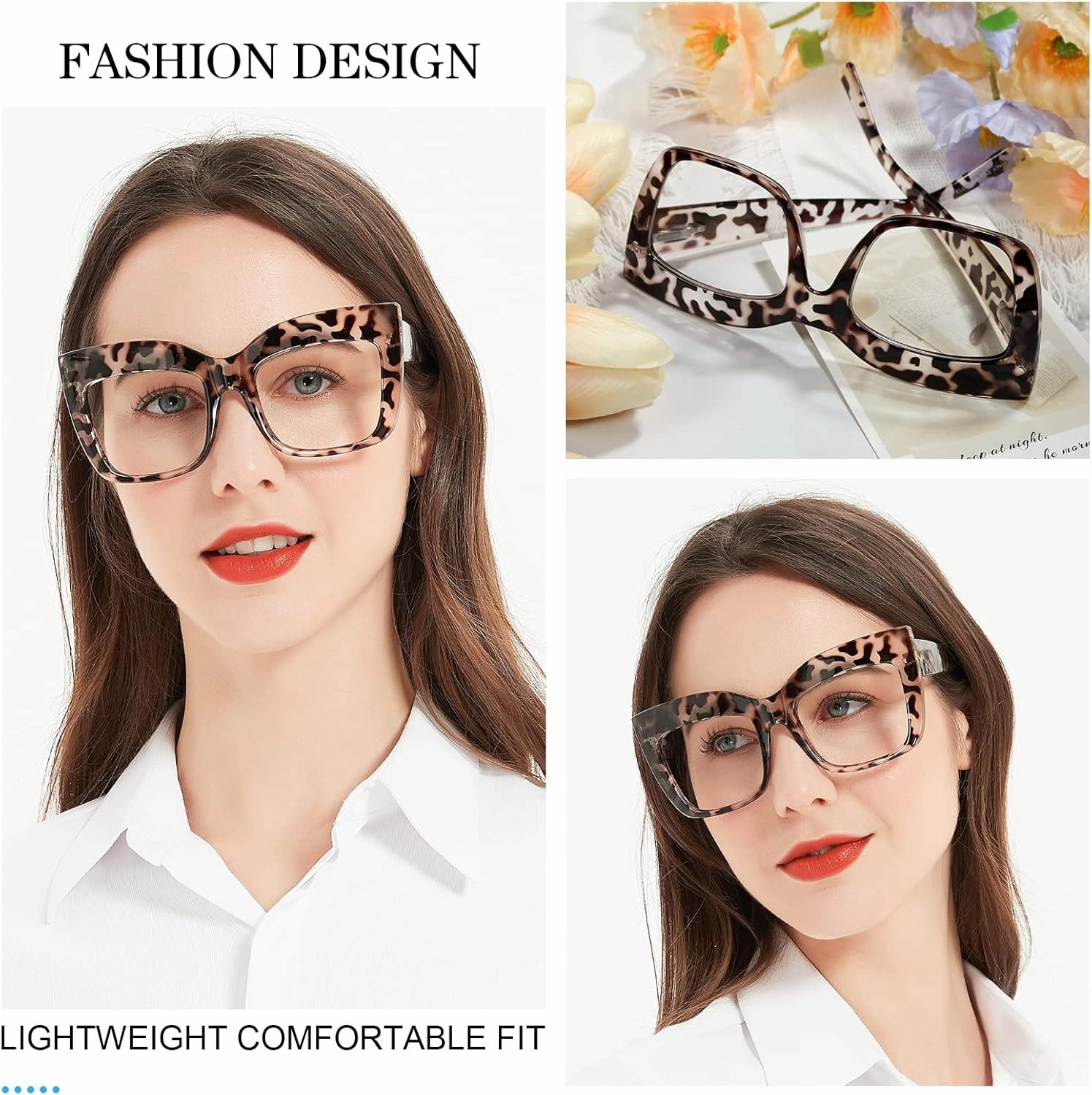 MARE AZZURO Oversized Reading Glasses Women Large Square Readers 1.0 1.25 1.5 1.75 2.0 2.25 2.5 2.75 3.0 3.5 4.0 5.0 6.0