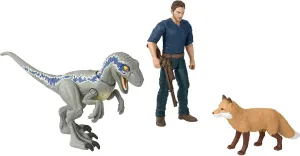 Mattel Jurassic World Dominion Human & Dino Action Figure Pack, Owen & Velociraptor Beta Figures & Accessories, Collectible Toy Dinosaur Set