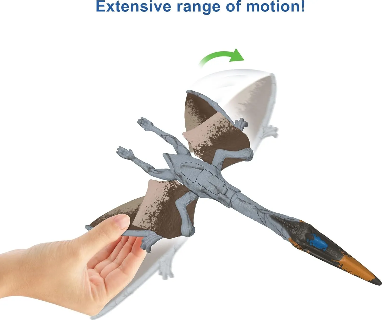 Mattel Jurassic World Dominion Massive Action Dinosaur Figure, Quetzalcoatlus Dino Toy with Attack Motion, Plus Downloadable App & AR