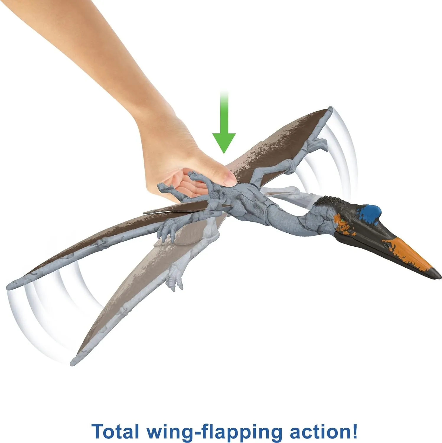Mattel Jurassic World Dominion Massive Action Dinosaur Figure, Quetzalcoatlus Dino Toy with Attack Motion, Plus Downloadable App & AR