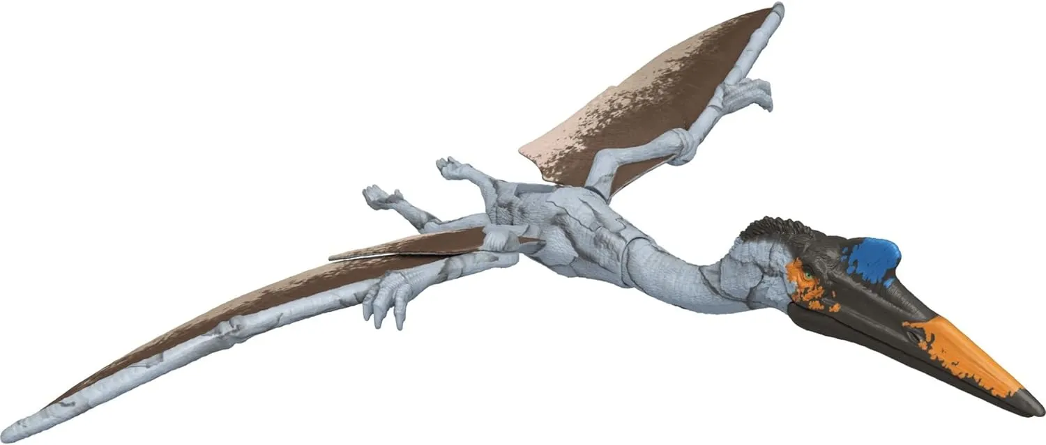 Mattel Jurassic World Dominion Massive Action Dinosaur Figure, Quetzalcoatlus Dino Toy with Attack Motion, Plus Downloadable App & AR