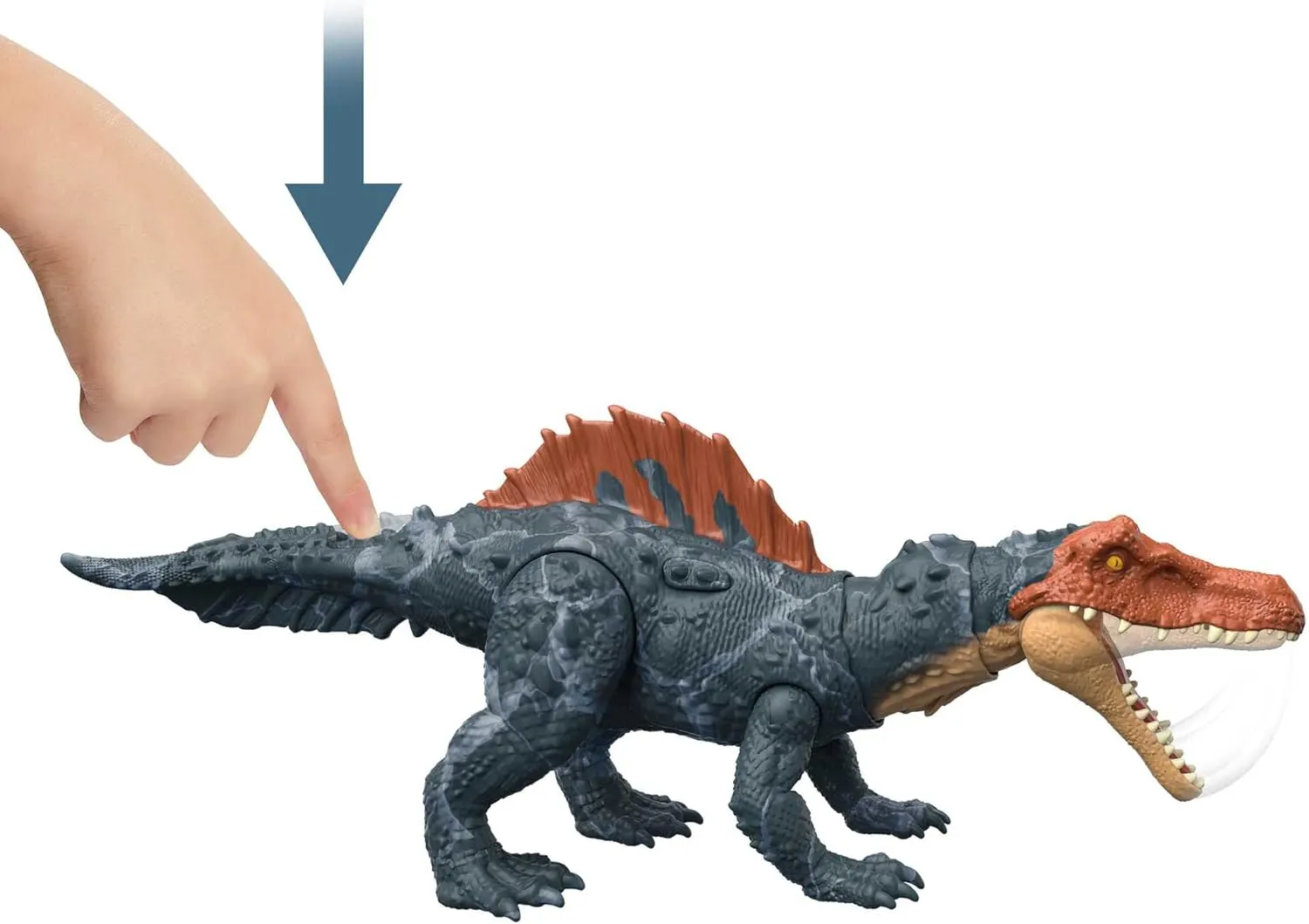 Mattel Jurassic World Dominion Massive Action Dinosaur Figure, Siamosaurus Dino Toy with Attack Motion, Plus Downloadable App & AR