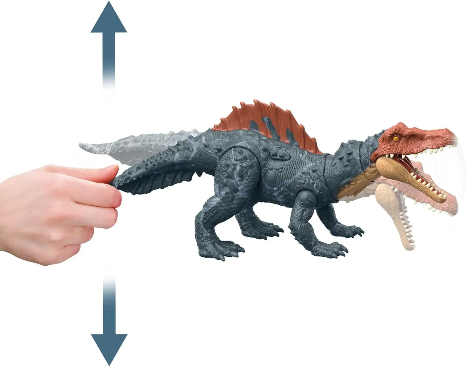 Mattel Jurassic World Dominion Massive Action Dinosaur Figure, Siamosaurus Dino Toy with Attack Motion, Plus Downloadable App & AR