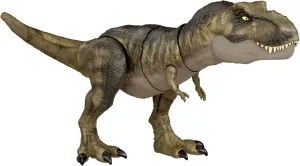 Mattel Jurassic World Dominion Thrash ‘N Devour Tyrannosaurus T Rex Action Figure Toy with Sound and Motion for Battle Play