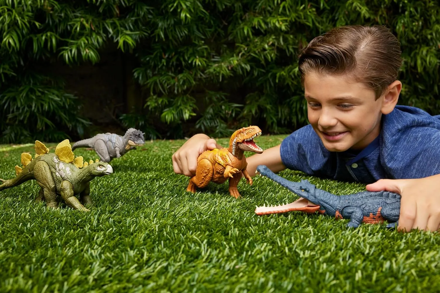 Mattel Jurassic World Wild Roar Dinosaur Toy with Sound & Attack Move, Gryposuchus Posable Action Figure Includes Digital Play, 11 inches Long