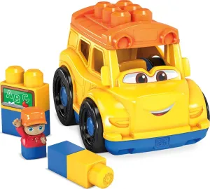 Mega Bloks First Builders Sonny School Bus with Big Building Blocks, Building Toys for Toddlers (6 Pieces)