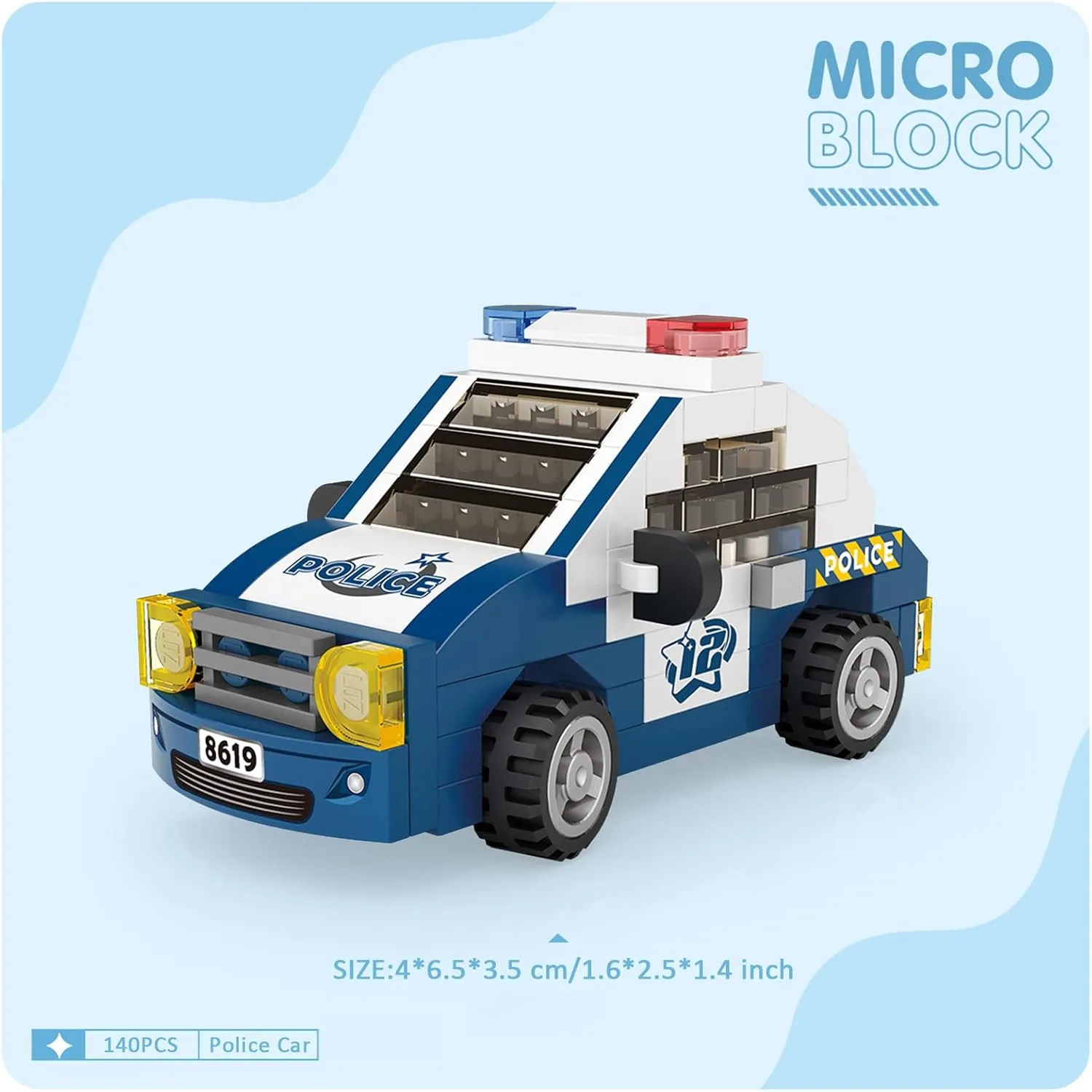 MEIEST 6 PCS Mini Vehicles Building Blocks Set,Vehicle Themed Collection Construction Building Bricks Toy,Cute Home Decors (Series 2)