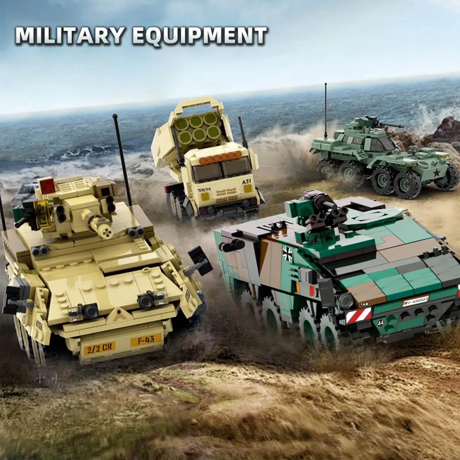MEIEST Military Vehicle Building Blocks Sets,Armored Model Brick Set Highly Detailed Set for Military Enthusiast, Teens and Adults (M1128 Mobile Gun System)