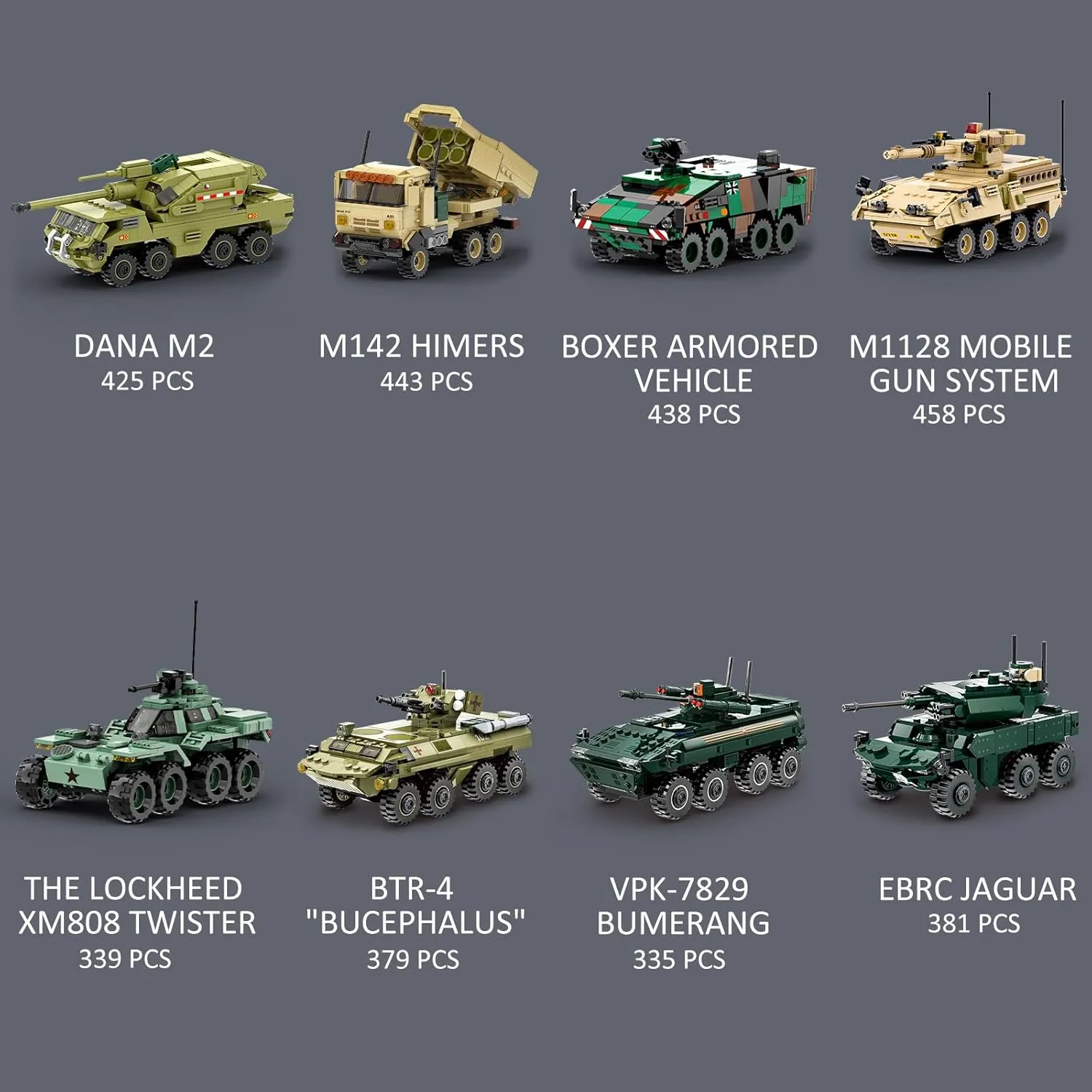 MEIEST Military Vehicle Building Blocks Sets,Armored Model Brick Set Highly Detailed Set for Military Enthusiast, Teens and Adults (M1128 Mobile Gun System)