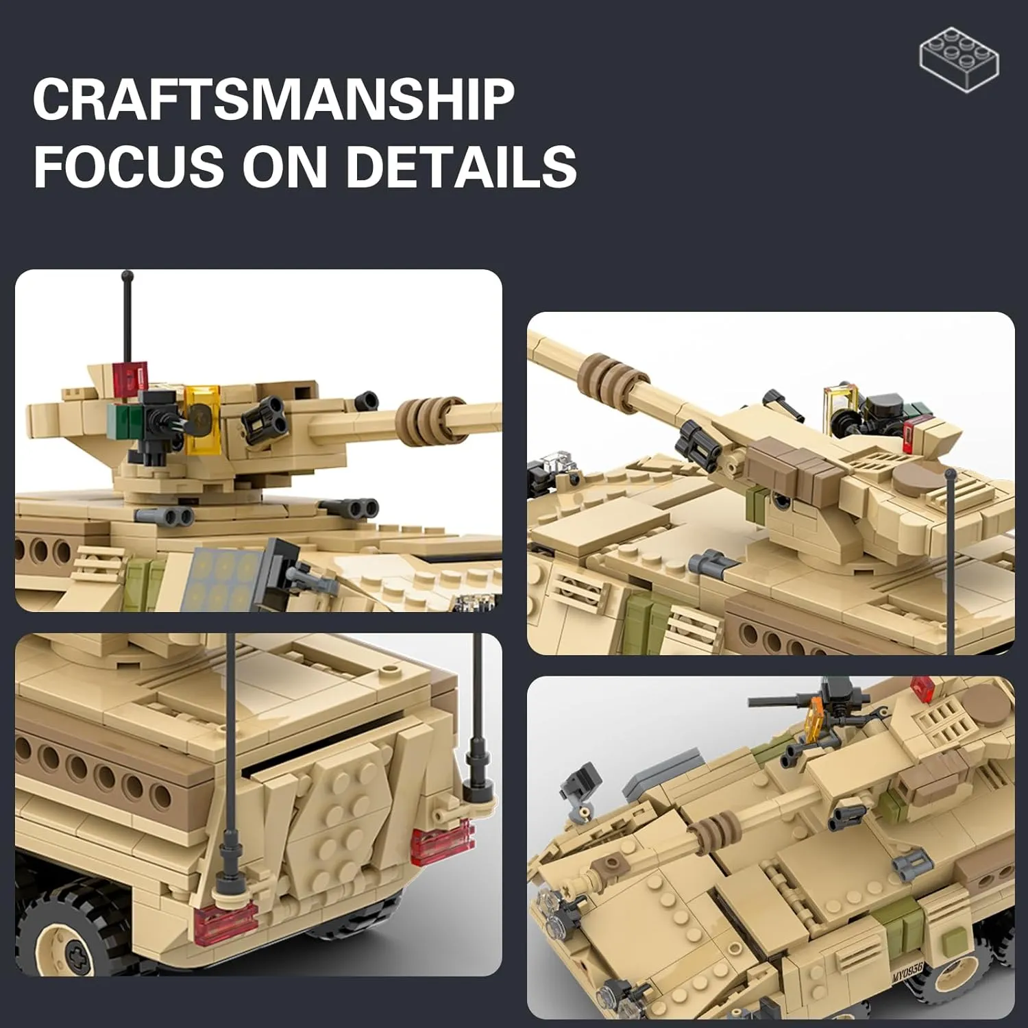MEIEST Military Vehicle Building Blocks Sets,Armored Model Brick Set Highly Detailed Set for Military Enthusiast, Teens and Adults (M1128 Mobile Gun System)