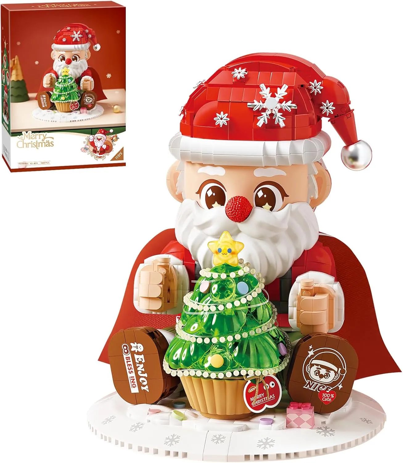 MEIEST Santa Claus Building Blocks Set,Creative Xmas Building Gift,Fantasy Building Bricks Toys,Home Decor