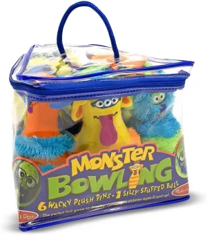 Melissa & Doug Monster Plush 6-Pin Bowling Game With Carrying Case