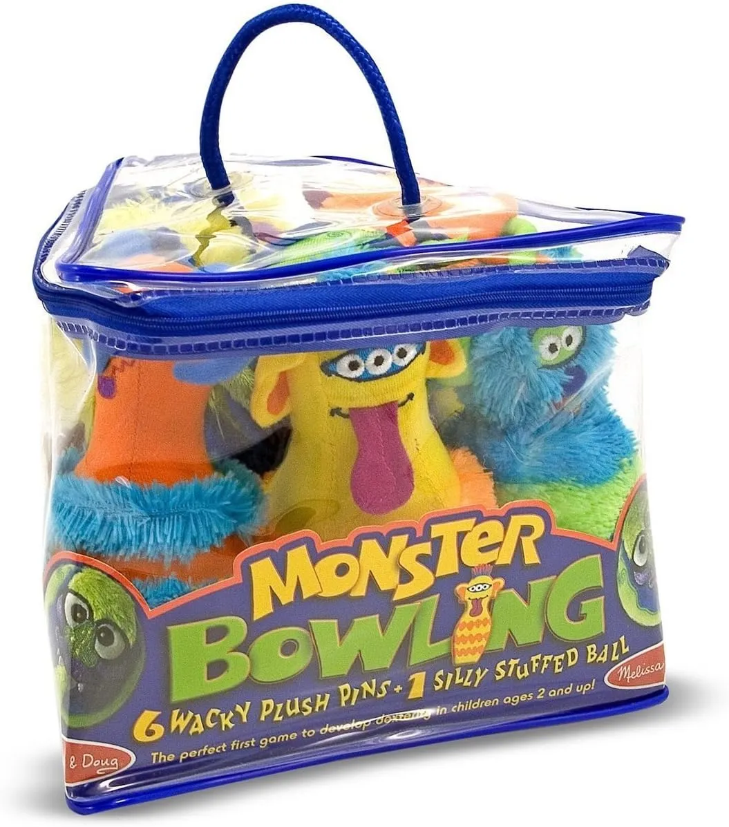 Melissa & Doug Monster Plush 6-Pin Bowling Game With Carrying Case