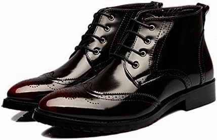 Men's Classic Leather Brogues Oxfords Ankle Dress Boots