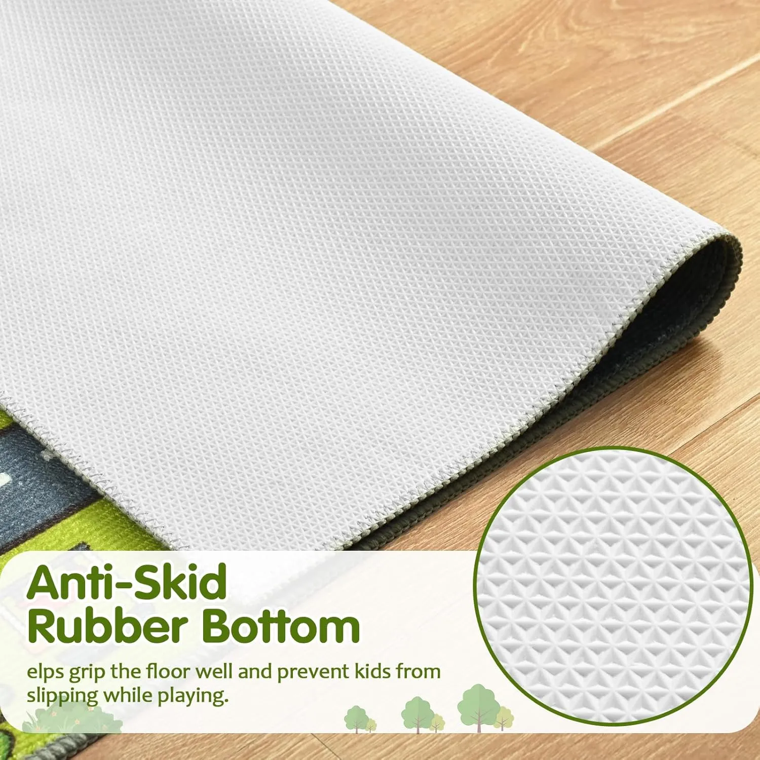 Merelax 4x6 Kids Car Rug Grey Green Area Rugs for Living Room Playroom Classroom Bedroom, Non Slip Kids Play mat Washable Rug, Educational City Traffic Road Map Fun Car Carpet for Ages 3-12