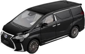 Metal Vehicles Toys 1:18 for Lexuss LM300 MPV Alloy Muscle Car Model Sound and Light Pull Back Toy Birthday Gift Home Or Office Décor(Black)