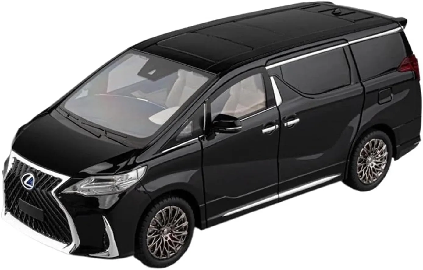 Metal Vehicles Toys 1:18 for Lexuss LM300 MPV Alloy Muscle Car Model Sound and Light Pull Back Toy Birthday Gift Home Or Office Décor(Black)