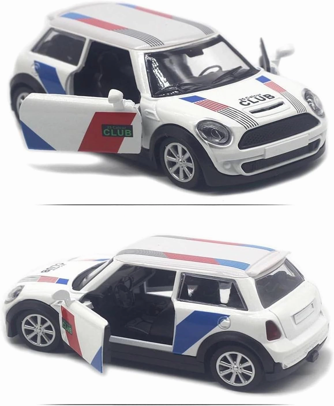 Metal Model Toy Car 1:32 for Miniature Alloy Painting 53 Racing Classic Iecast Metal Toy Vehicles Party Ornament Boy Gift CreativeGifts for Boys Lovers and Adults(White 2)