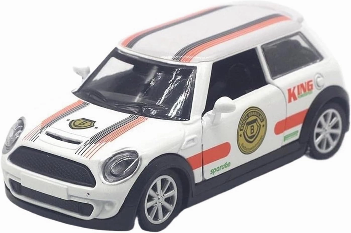 Metal Model Toy Car 1:32 for Miniature Alloy Painting 53 Racing Classic Iecast Metal Toy Vehicles Party Ornament Boy Gift CreativeGifts for Boys Lovers and Adults(White 2)