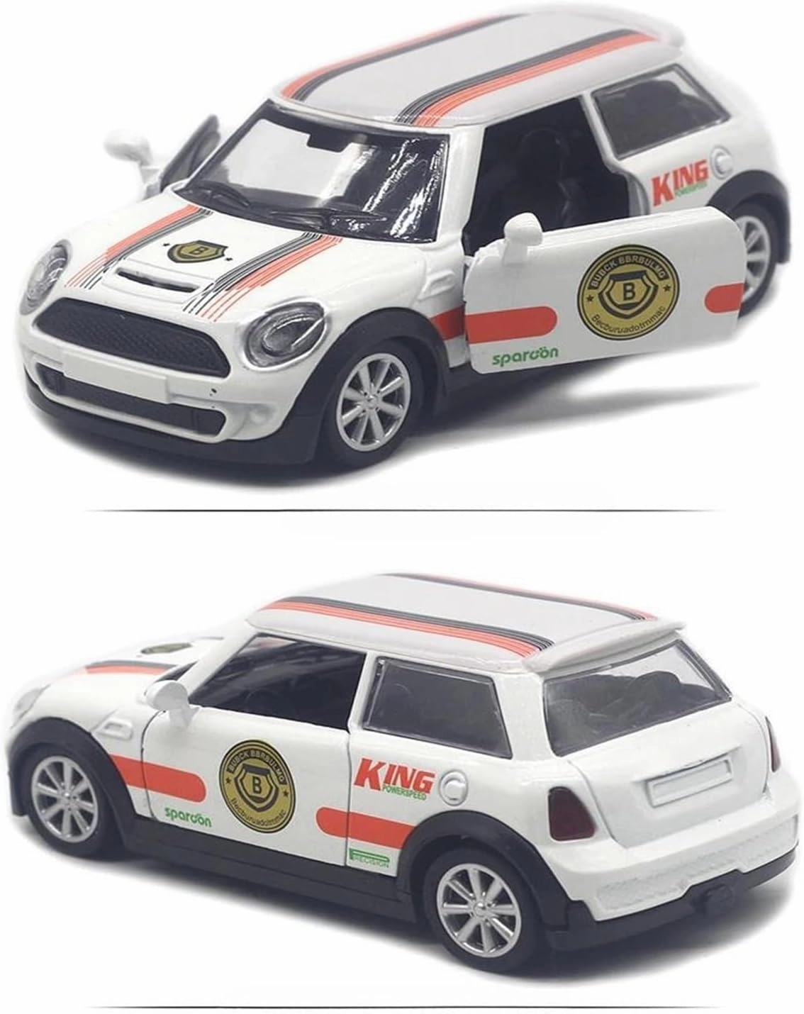 Metal Model Toy Car 1:32 for Miniature Alloy Painting 53 Racing Classic Iecast Metal Toy Vehicles Party Ornament Boy Gift CreativeGifts for Boys Lovers and Adults(White 2)