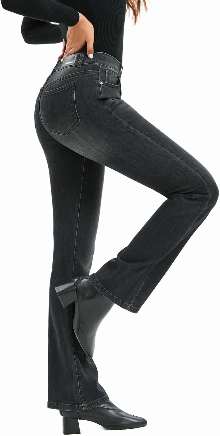 MetHera Women's Le Mel Classic Stretch Curvy Bootcut Jeans