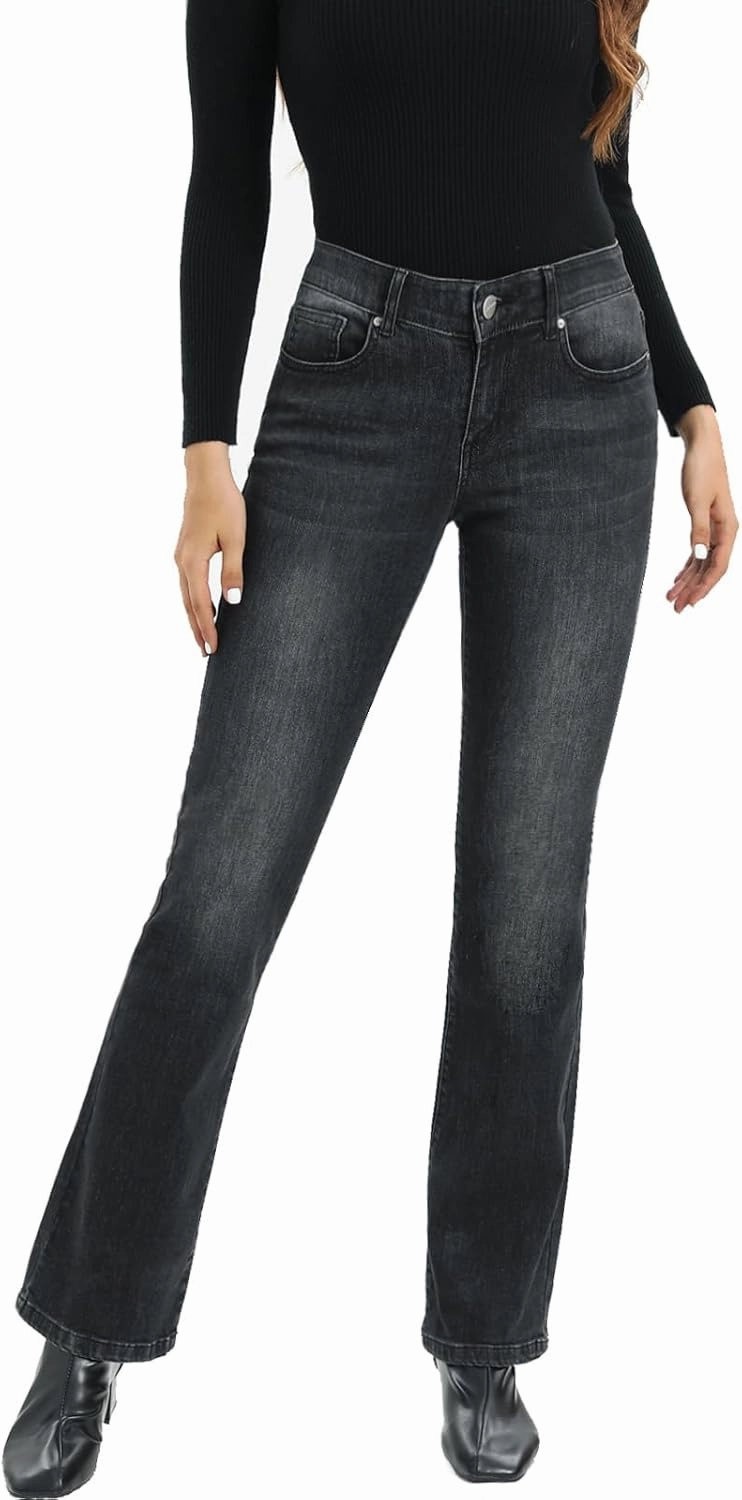 MetHera Women's Le Mel Classic Stretch Curvy Bootcut Jeans