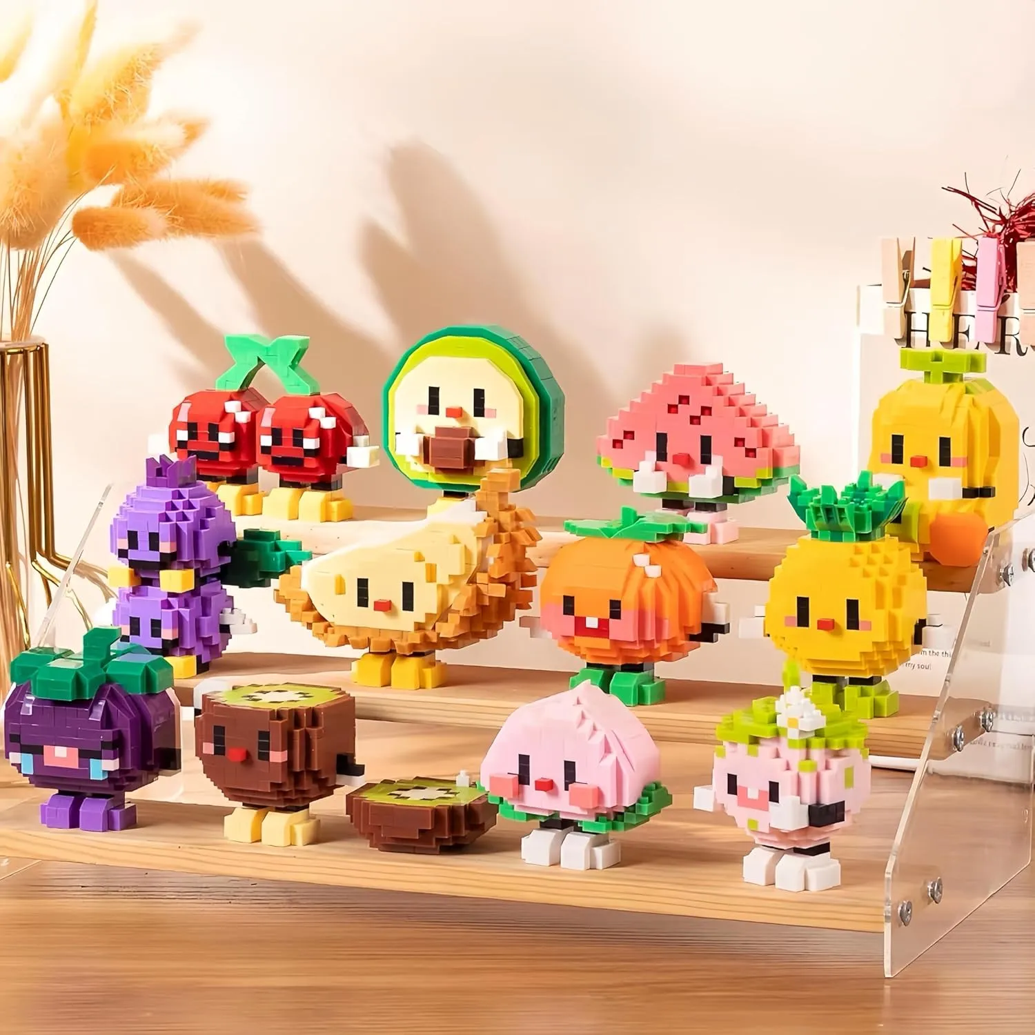 Micro Building Blocks Sets, 12 in 1 Cute Fruit Series for Kids Birthday Party Favors, Mini Building Block, Micro Building Kit Toys, Building Blocks for Adults & Kids