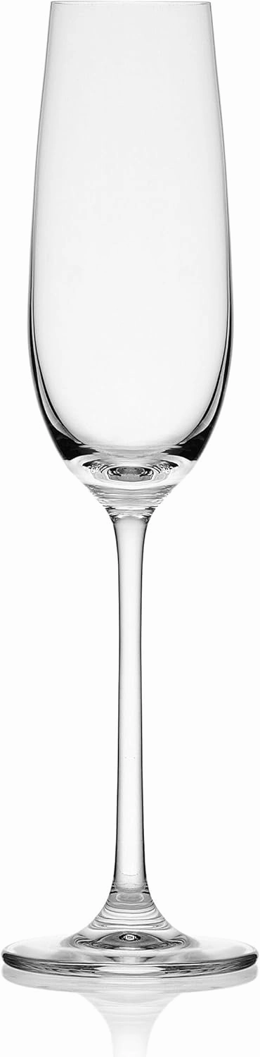 Mikasa Lana Champagne Flutes Glasses, Set of 4, 8.25 Ounce, Clear