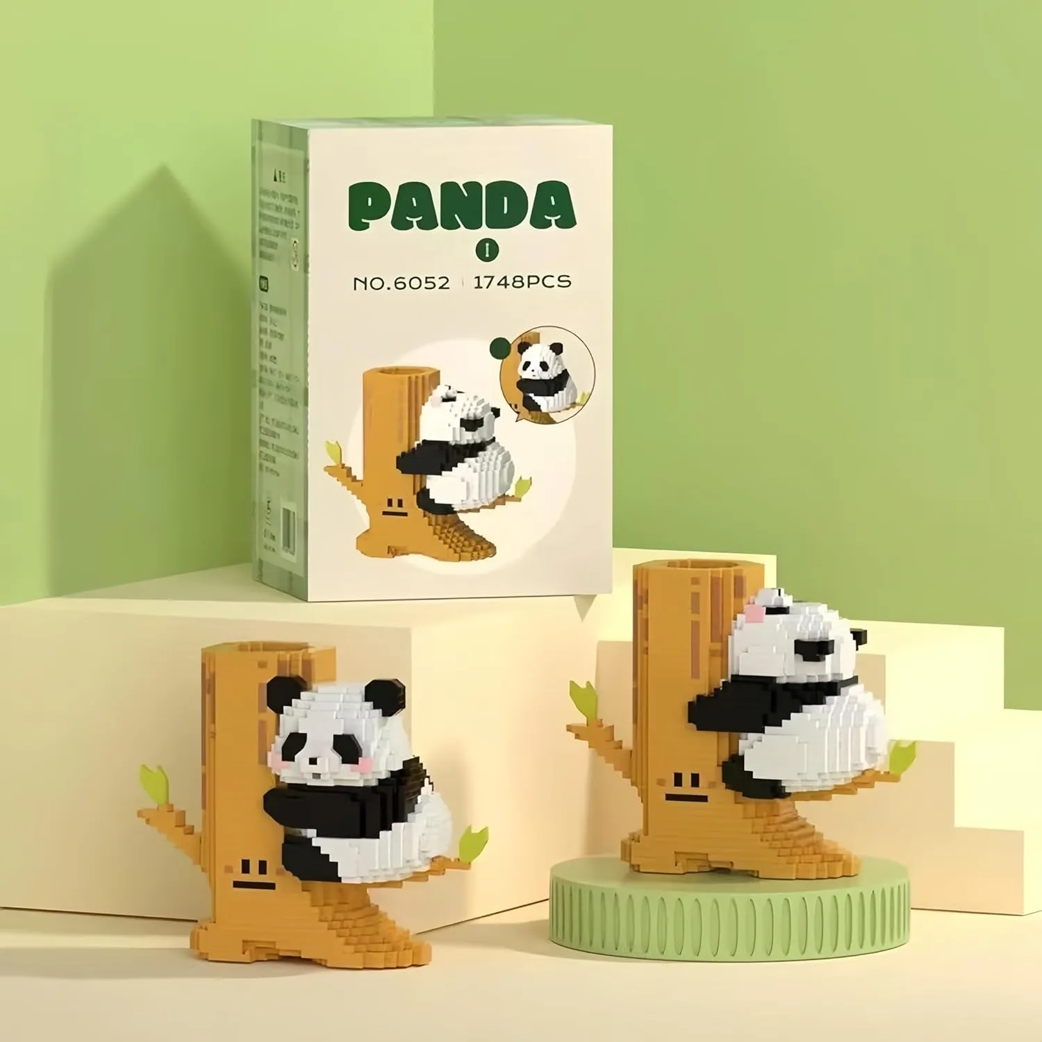 Mini Building Blocks Panda 2 in 1 Cute Mini Panda Blocks Buiding Sets for Kids 6 7 8 9 10  Teens Adult 3D Animal Blocks Toy (Panda Pen Holder)