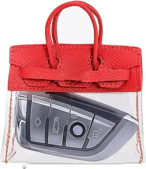 Mini Creative Handbag Design Car Keys, Exquisite Transparent Small Handbag with Key Case Buckle Universal