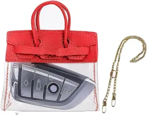 Mini Creative Handbag Design Car Keys, Exquisite Transparent Small Handbag with Key Case Buckle Universal