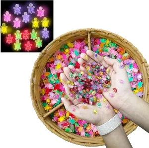Mini Glow in The Dark Turtle Figurines - Small Resin Animals for Fairy Garden, DIY Dollhouse Decor, Tiny Miniature Things to Hide, Micro Landscaping (500)