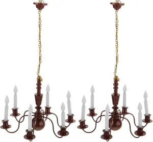 Miniature Ceiling Light for Dollhouse, Led Chandelier, DIY Fairy Living Room Decoration, Metal Pendant, with 6 White LED