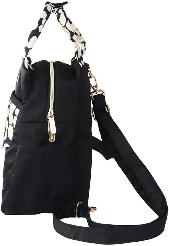 Miss Sapato B-7351 Women's Backpack, Ribbon Pumps, 3-Way, B5 Size, Black