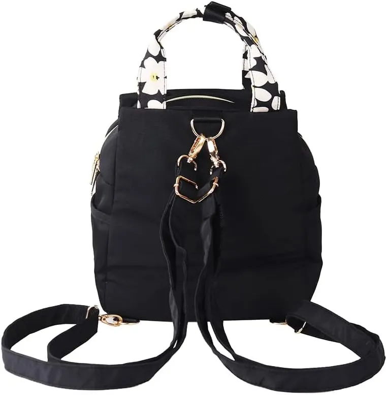 Miss Sapato B-7351 Women's Backpack, Ribbon Pumps, 3-Way, B5 Size, Black