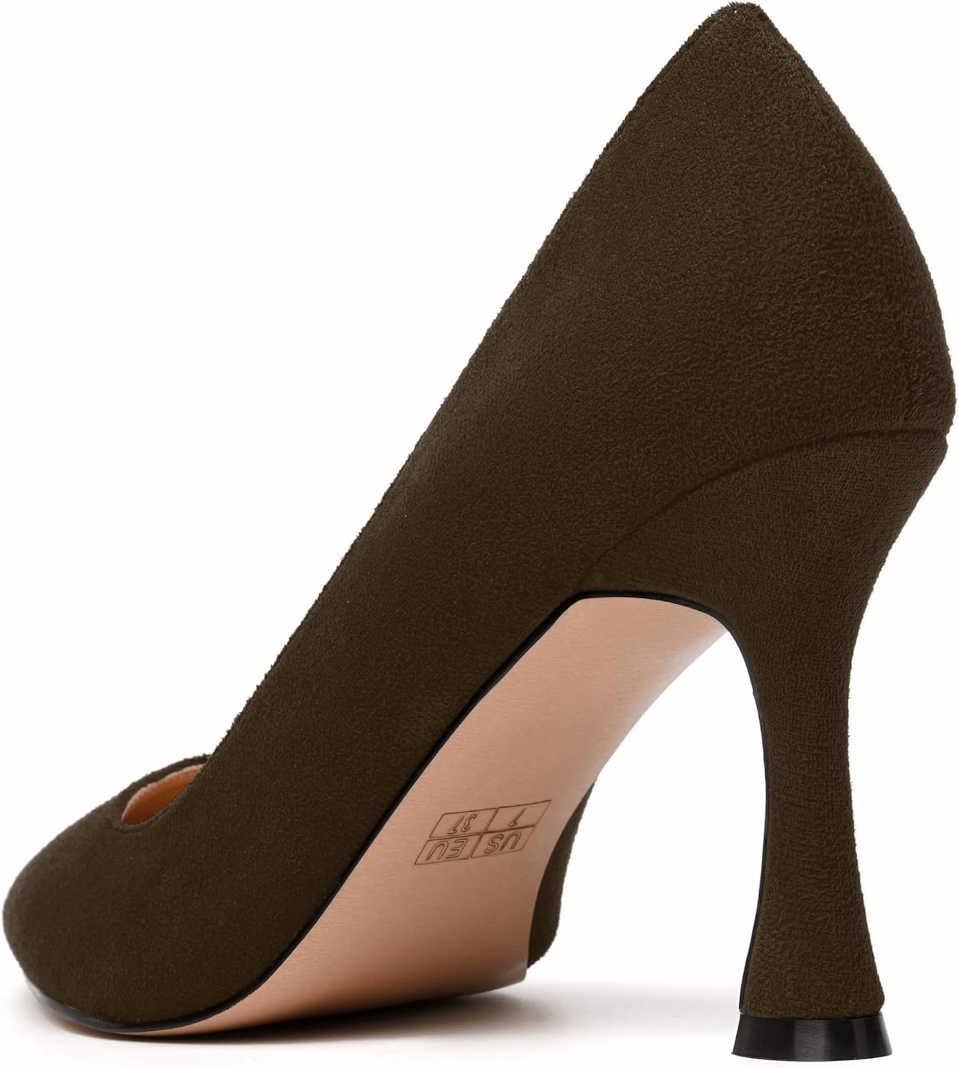 MODENCOCO Womens Fashion Slip On Pointed Toe Sexy Party Suede Stiletto High Heel Pumps Dress Shoes 3.5 Inch