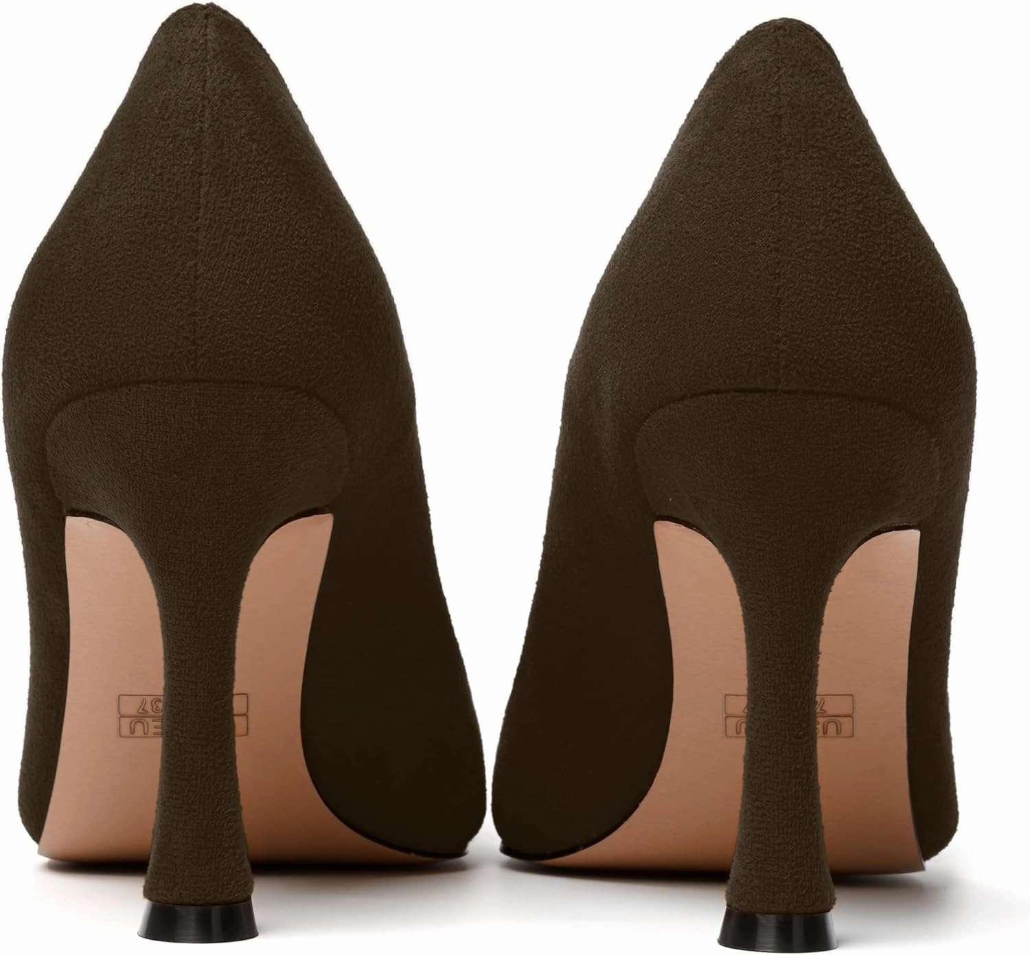 MODENCOCO Womens Fashion Slip On Pointed Toe Sexy Party Suede Stiletto High Heel Pumps Dress Shoes 3.5 Inch