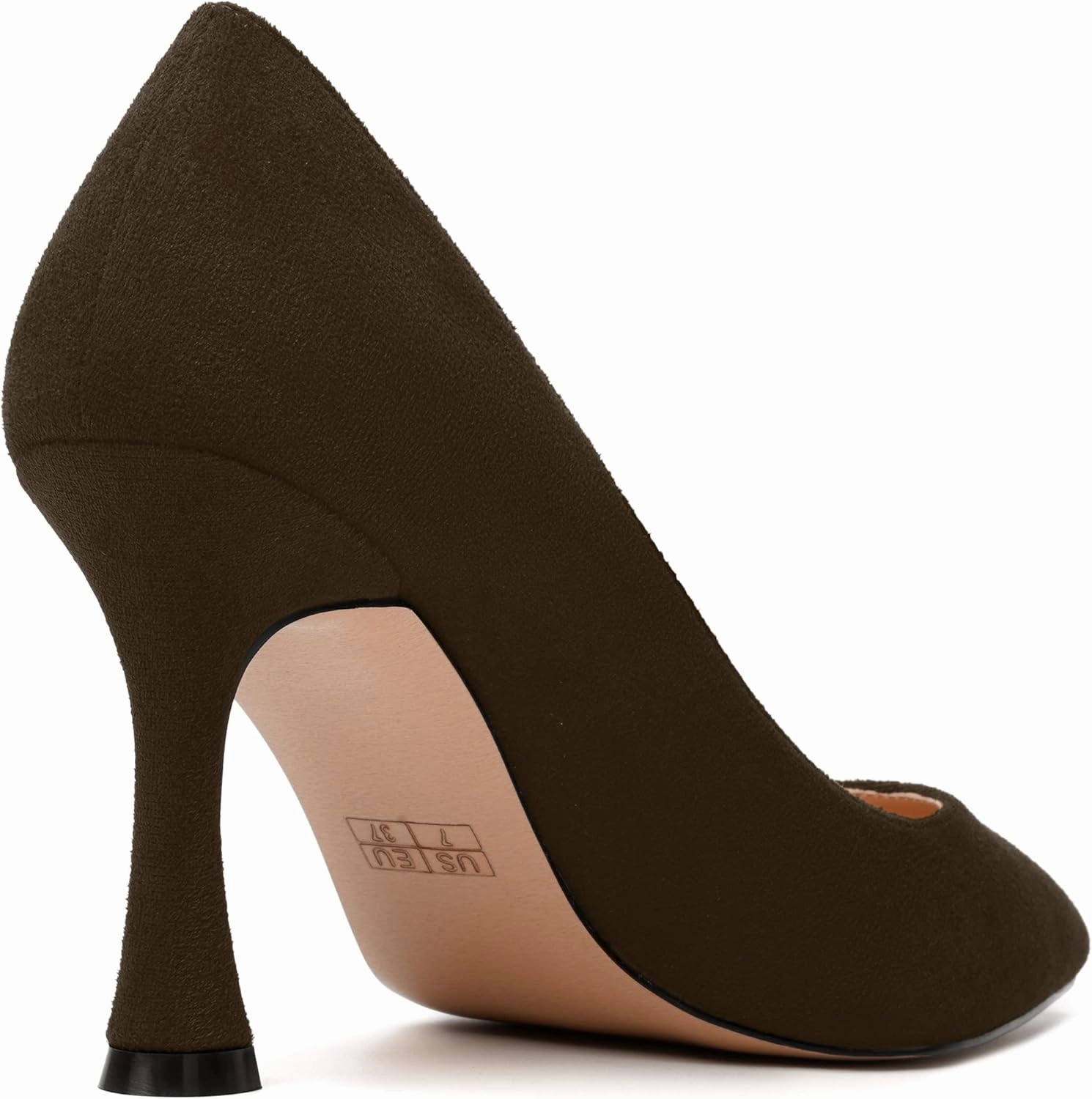 MODENCOCO Womens Fashion Slip On Pointed Toe Sexy Party Suede Stiletto High Heel Pumps Dress Shoes 3.5 Inch