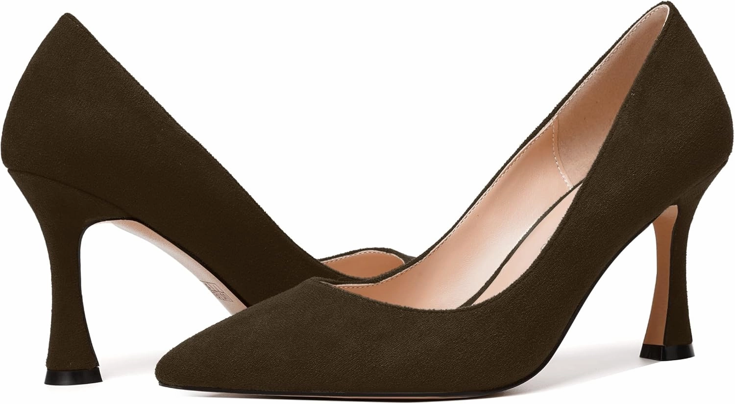 MODENCOCO Womens Fashion Slip On Pointed Toe Sexy Party Suede Stiletto High Heel Pumps Dress Shoes 3.5 Inch