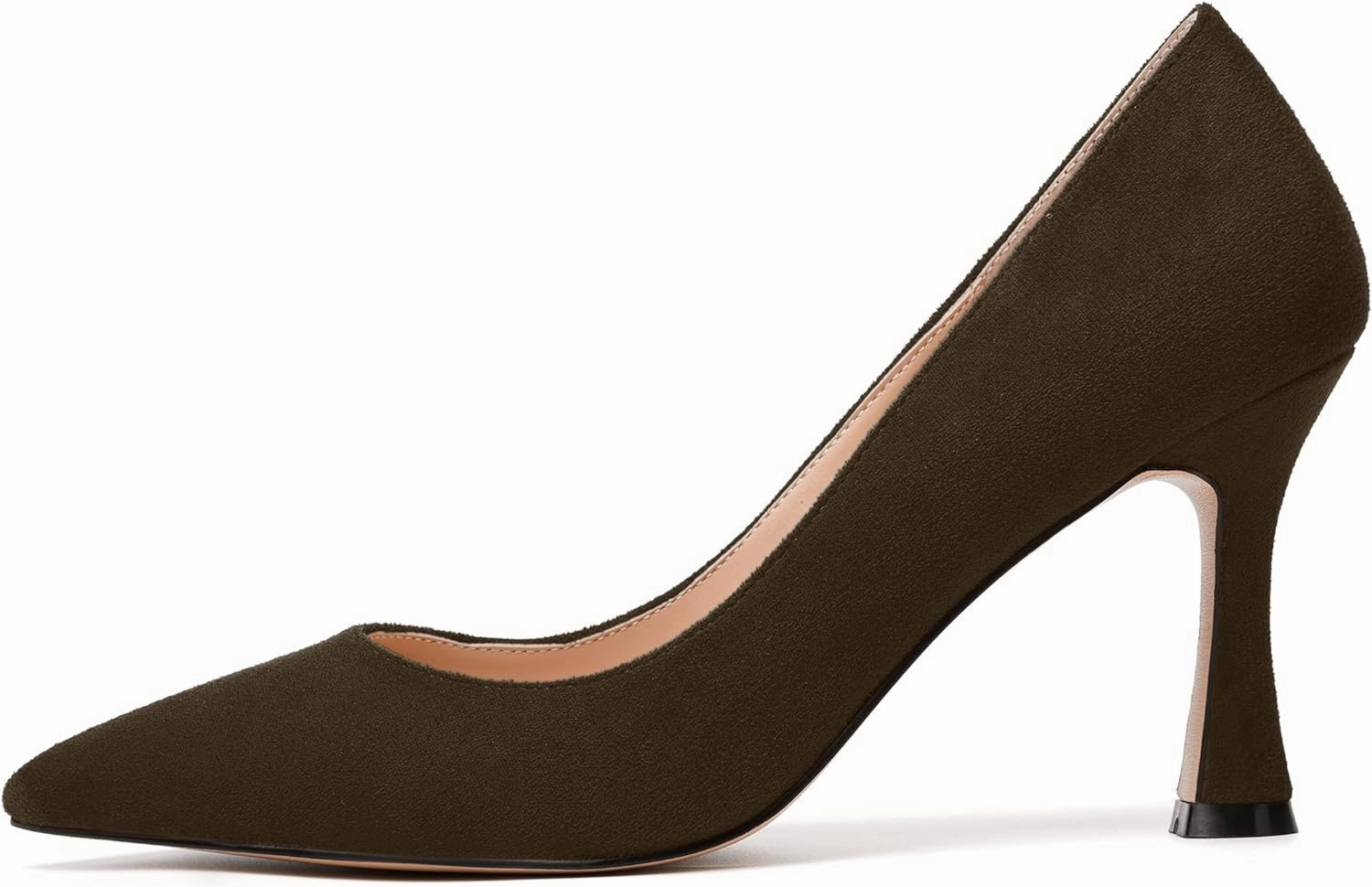 MODENCOCO Womens Fashion Slip On Pointed Toe Sexy Party Suede Stiletto High Heel Pumps Dress Shoes 3.5 Inch