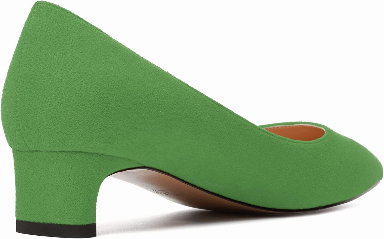 MODENCOCO Womens Pointed Toe Casual Slip On Fashion Wedding Suede Chunky Low Heel Pumps Dressy Shoes 1.5 Inch