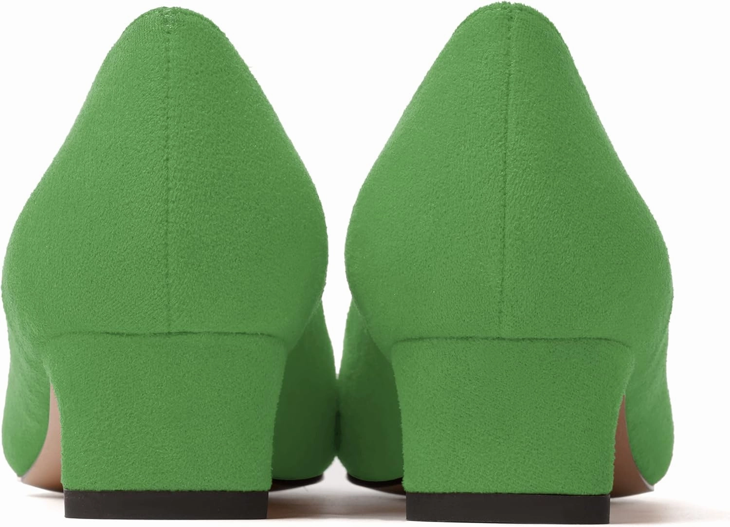 MODENCOCO Womens Pointed Toe Casual Slip On Fashion Wedding Suede Chunky Low Heel Pumps Dressy Shoes 1.5 Inch